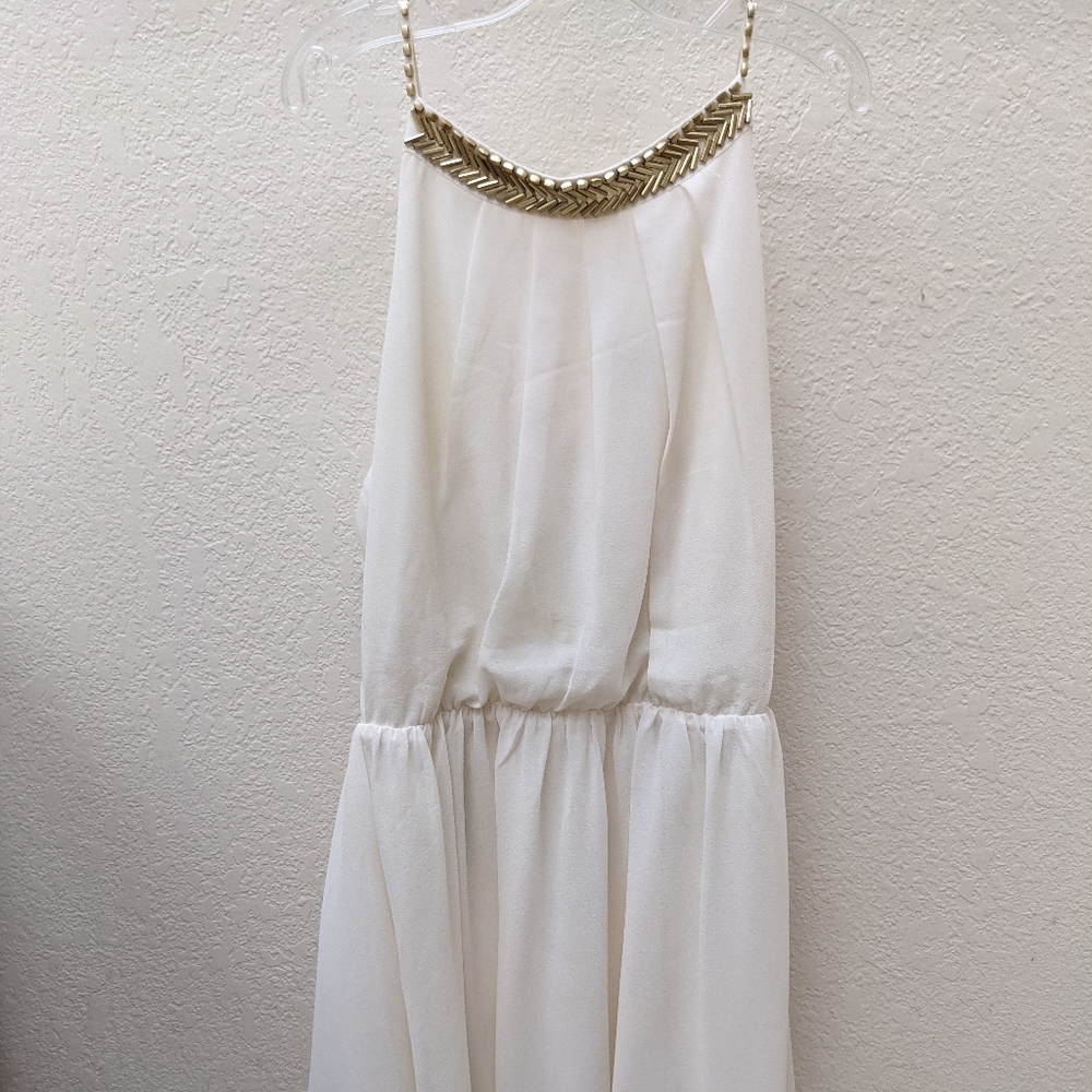 White Beaded Dress with Open Back